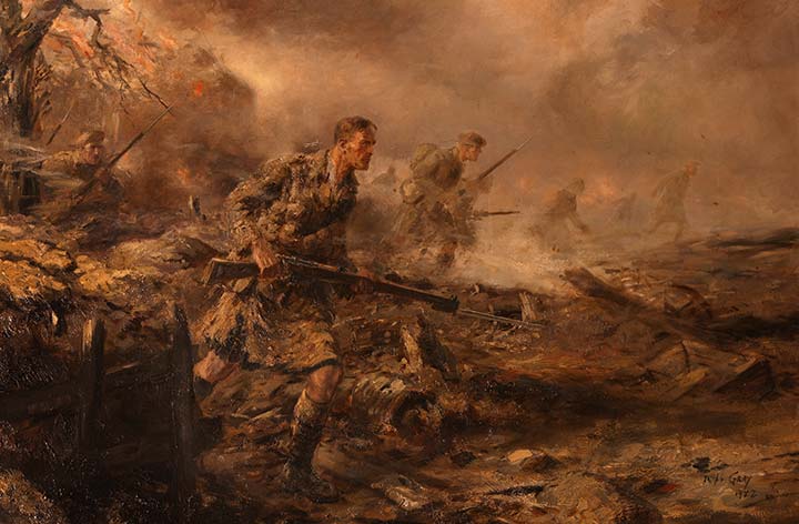 he 4th Battalion The Black Watch in the Attack, 1915 by Joseph Gray. 